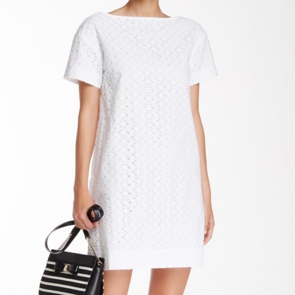 Kate Spade white eyelet shift dress